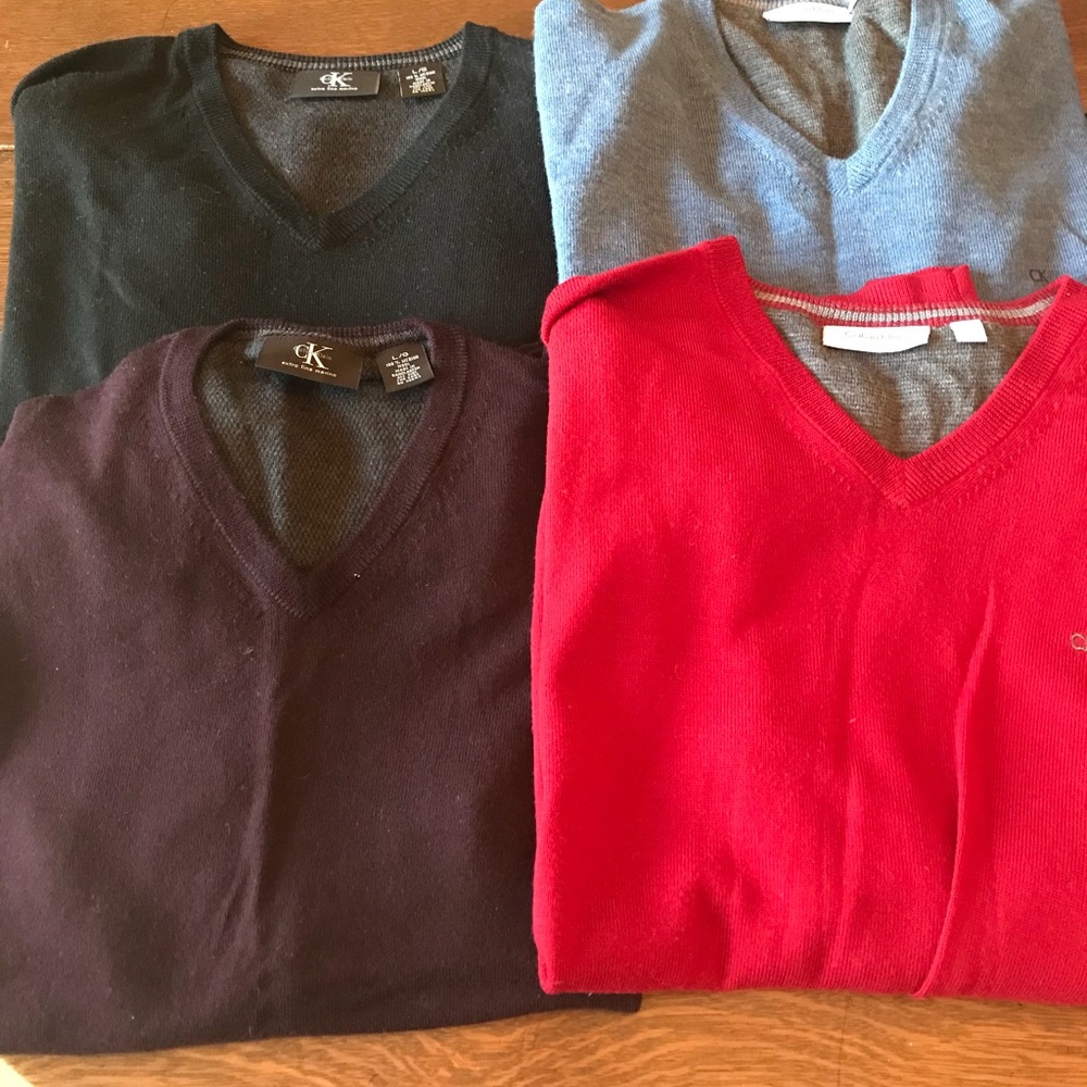 4 Calvin Klein v-neck sweaters